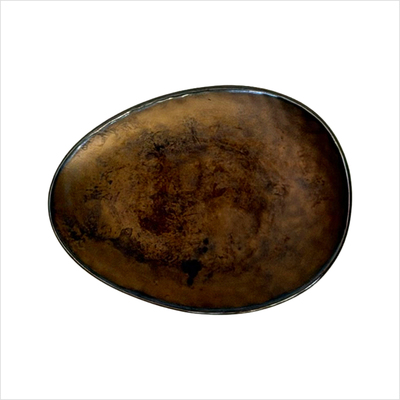 Teller flach oval 27 x 20 cm_Claro gold_graphite__top